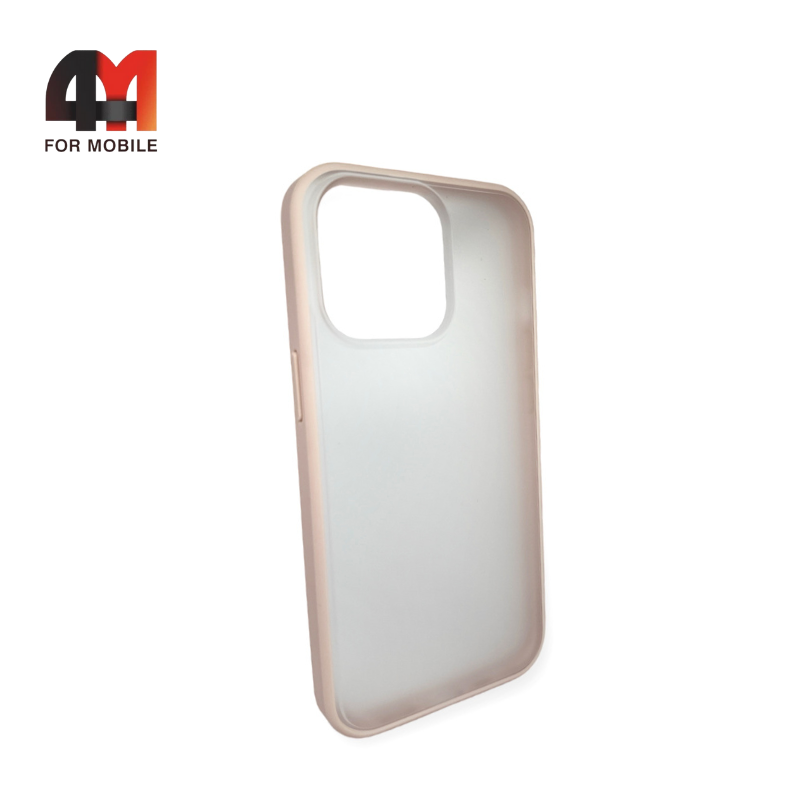 Чехол Iphone 13 Pro пластиковый с усиленной рамкой, матовый, пудрового цвета, ipaky - фото 1 - id-p226618916