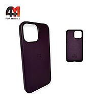 Чехол Iphone 13 Pro пластиковый Leather Case + MagSafe, Dark Cherry