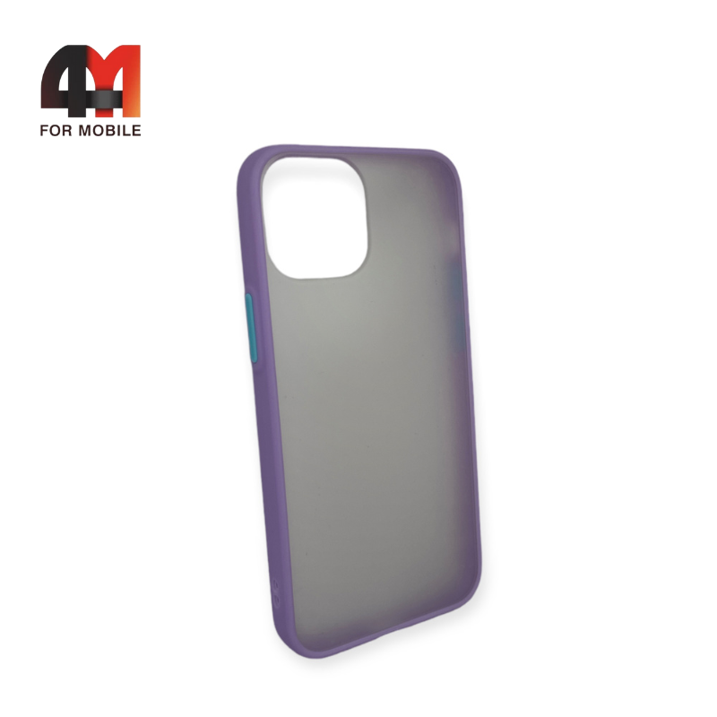 Чехол Iphone 13 Pro пластиковый с усиленной рамкой, лавандового цвета - фото 1 - id-p226617201