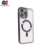 Чехол Iphone 13 Pro силиконовый, плотный + MagSafe , фиолетового цвета, J-Case