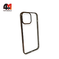 Чехол Iphone 13 Pro пластиковый с золотой рамкой, Hicool