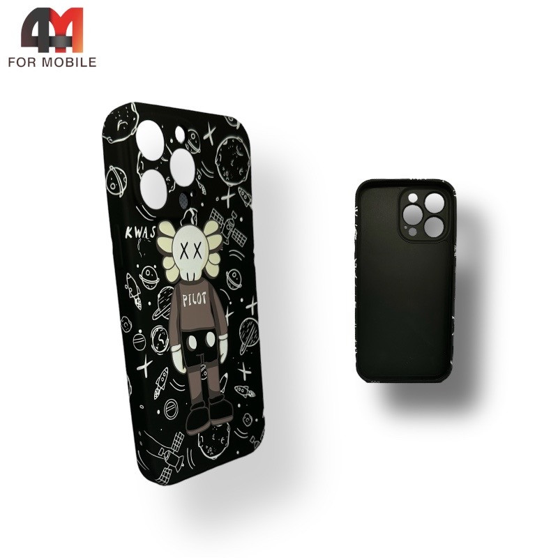Чехол Iphone 13 Pro силиконовый с рисунком, 02 черно-белый, luxo - фото 1 - id-p226617955