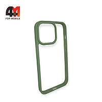 Чехол Iphone 13 Pro пластиковый с усиленной рамкой, оливкового цвета, ipaky