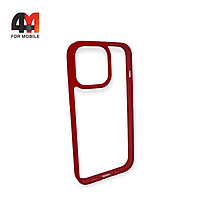 Чехол Iphone 13 Pro пластиковый с усиленной рамкой, красного цвета, ipaky