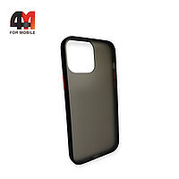 Чехол Iphone 13 Pro пластиковый с усиленной рамкой, черного цвета