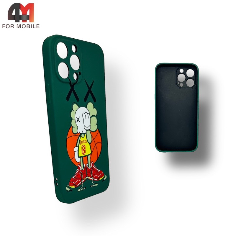 Чехол Iphone 13 Pro силиконовый с рисунком, 07 зеленый, luxo - фото 1 - id-p226618789