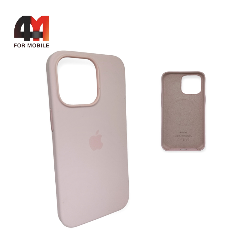 Чехол Iphone 13 Pro Silicone Case Premium + MagSafe, Chalk Pink - фото 1 - id-p226617251