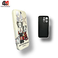 Чехол Iphone 13 Pro Max силиконовый с рисунком, 01 белый, luxo