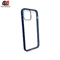 Чехол Iphone 13 Pro Max пластиковый с усиленной рамкой, синего цвета, ipaky