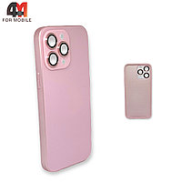 Чехол Iphone 13 Pro Max пластиковый, стеклянный, розового цвета