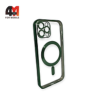Чехол Iphone 13 Pro Max силиконовый с MagSafe, зеленого цвета, J-Case