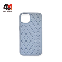 Чехол Iphone 13 Pro Max Silicone Case ромбы, 5 василькового цвета