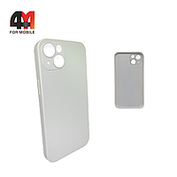 Чехол Iphone 15 Plus пластиковый, Glass case, белого цвета
