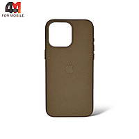 Чехол Iphone 15 Plus пластиковый, Leather Case + MagSafe, Taupe