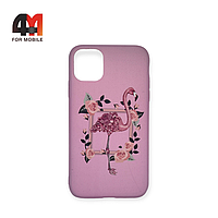Чехол Iphone 11 силиконовый с рисунком, фламинго