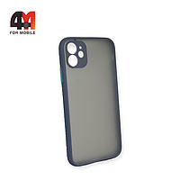 Чехол Iphone 11 пластиковый с усиленной рамкой, серого цвета