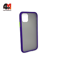 Чехол Iphone 11 пластиковый с усиленной рамкой, фиолетового цвета