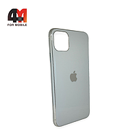 Чехол Iphone 11 силиконовый, глянцевый с логотипом, белого цвета, Hicool