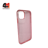 Чехол Iphone 11 пластиковый с блестками, розового цвета