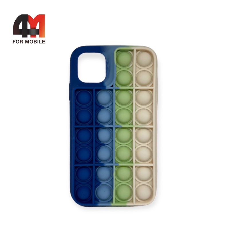 Чехол Iphone 11 силиконовый, pop it, синего цвета - фото 1 - id-p226618541