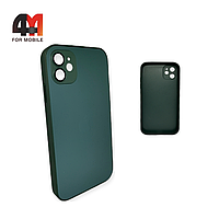 Чехол Iphone 11 пластиковый, Glass case, темно-зеленого цвета