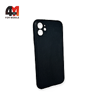 Чехол Iphone 11 силиконовый, ребристый, черного цвета