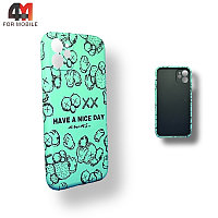 Чехол Iphone 11 силиконовый с рисунком, 020 мятный, luxo