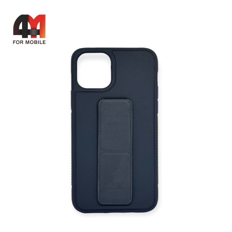 Чехол Iphone 11 силиконовый, с магнитной подставкой, синего цвета - фото 1 - id-p226622218