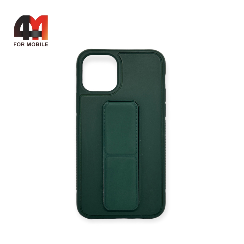 Чехол Iphone 11 силиконовый, с магнитной подставкой, зеленого цвета - фото 1 - id-p226620243