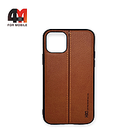 Чехол Iphone 11 силиконовый, под кожу, коричневого цвета, HDD