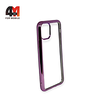 Чехол Iphone 11 Pro Max силиконовый с фиолетовым ободком