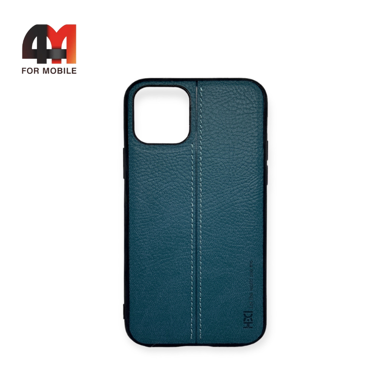 Чехол Iphone 11 Pro Max силиконовый, под кожу, темно-бирюзового цвета, HDD - фото 1 - id-p226617464