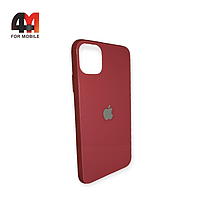 Чехол Iphone 11 Pro Max пластиковый, глянцевый с логотипом, кораллового цвета