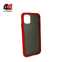 Чехол Iphone 11 Pro Max пластиковый с усиленной рамкой, красного цвета