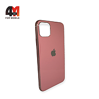 Чехол Iphone 11 Pro Max силиконовый, глянцевый с логотипом, розового цвета, Hicool