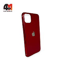 Чехол Iphone 11 Pro Max силиконовый, матовый с логотипом, красного цвета, Hicool