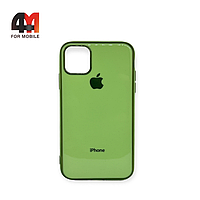 Чехол Iphone 11 Pro Max силиконовый, глянцевый с логотипом, салатового цвета
