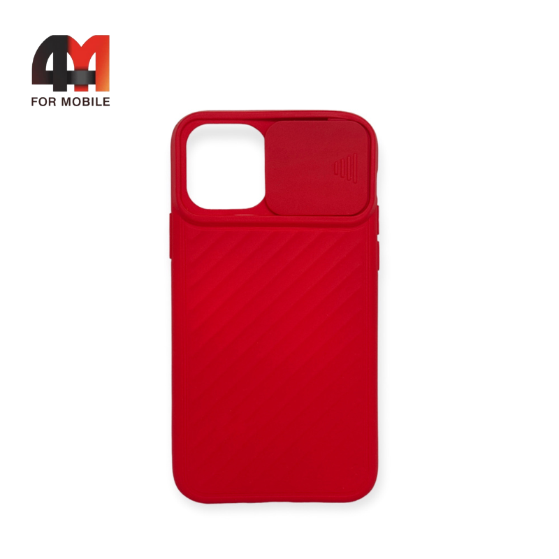 Чехол Iphone 11 Pro Max силиконовый с защитой на камеру, красного цвета - фото 1 - id-p226622058