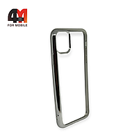 Чехол Iphone 11 Pro Max силиконовый с серебристым ободком