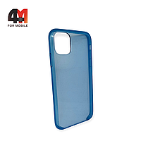 Чехол Iphone 11 Pro Max пластиковый, Clear Case, голубого цвета