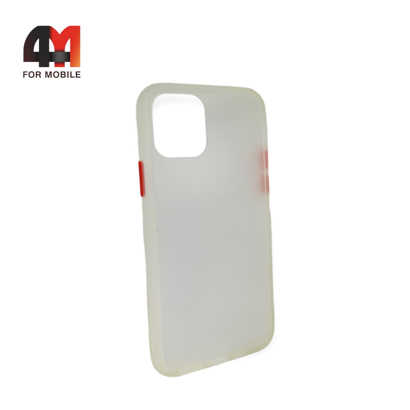 Чехол Iphone 11 Pro Max пластиковый с усиленной рамкой, белого цвета - фото 1 - id-p226618572