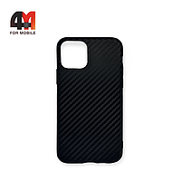 Чехол Iphone 11 Pro Max силиконовый, карбон, черного цвета