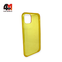 Чехол Iphone 11 Pro Max пластиковый, Clear Case, желтого цвета