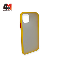 Чехол Iphone 11 Pro Max пластиковый с усиленной рамкой, желтого цвета