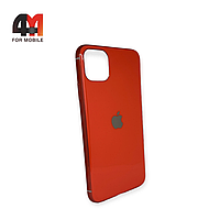 Чехол Iphone 11 Pro Max силиконовый, глянцевый с логотипом, оранжевого цвета, Hicool