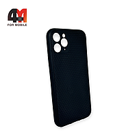 Чехол Iphone 11 Pro силиконовый, ребристый, черного цвета