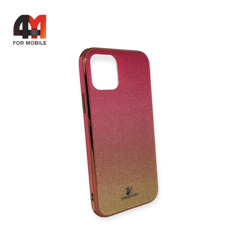 Чехол Iphone 11 Pro пластиковый, блестящий Сваровски, розового цвета - фото 1 - id-p226620253