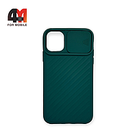 Чехол Iphone 11 Pro силиконовый с защитой на камеру, зеленого цвета
