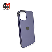 Чехол Iphone 12 Mini силиконовый, глянцевый с логотипом, лавандового цвета, Hicool