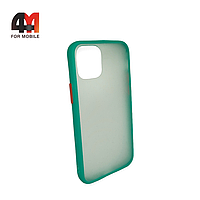 Чехол Iphone 12 Mini пластиковый с усиленной рамкой, мятного цвета